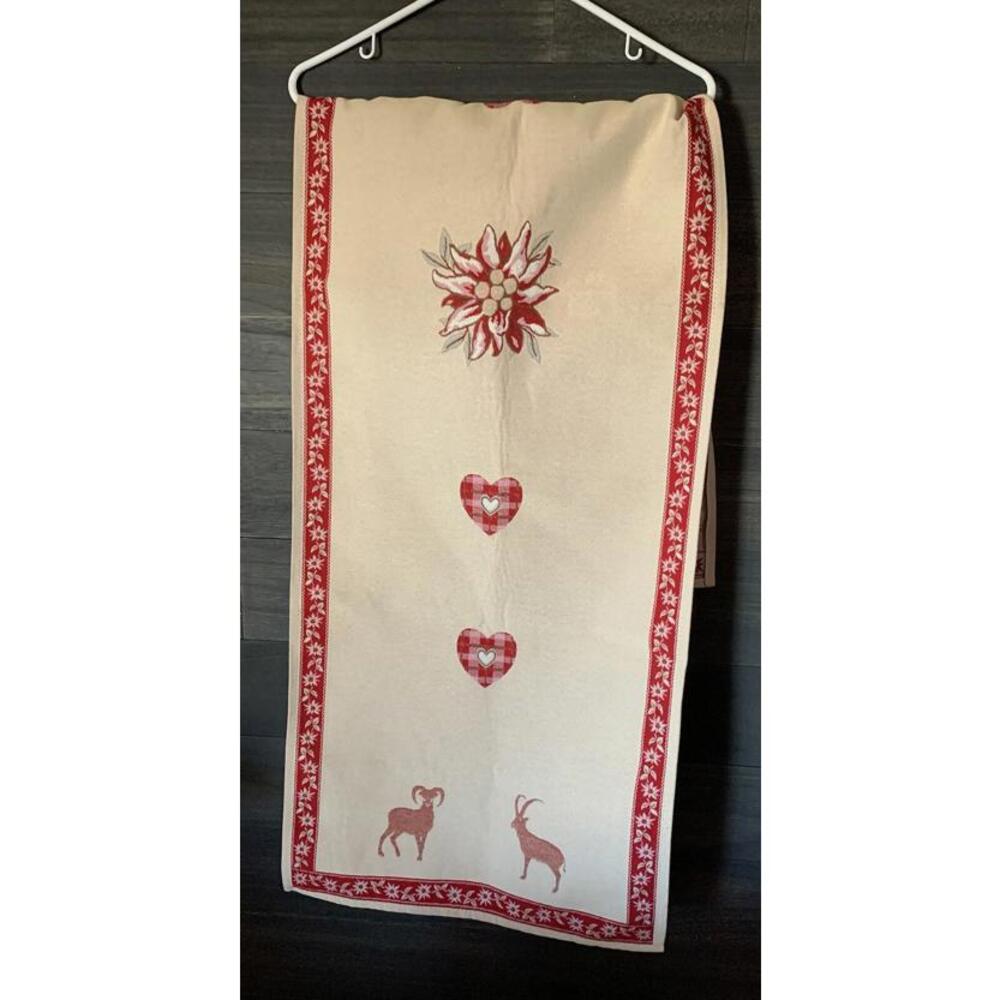 Christmas/Holiday Reversible Table Runner Country Rustic Tan And Red 56” X 17.5”